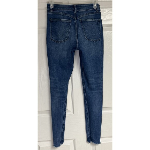 DL1961 Farrow High Rise Skinny Jean Women's 25 Burton Blue 5-Pocket Chewed Hem - Picture 2 of 11